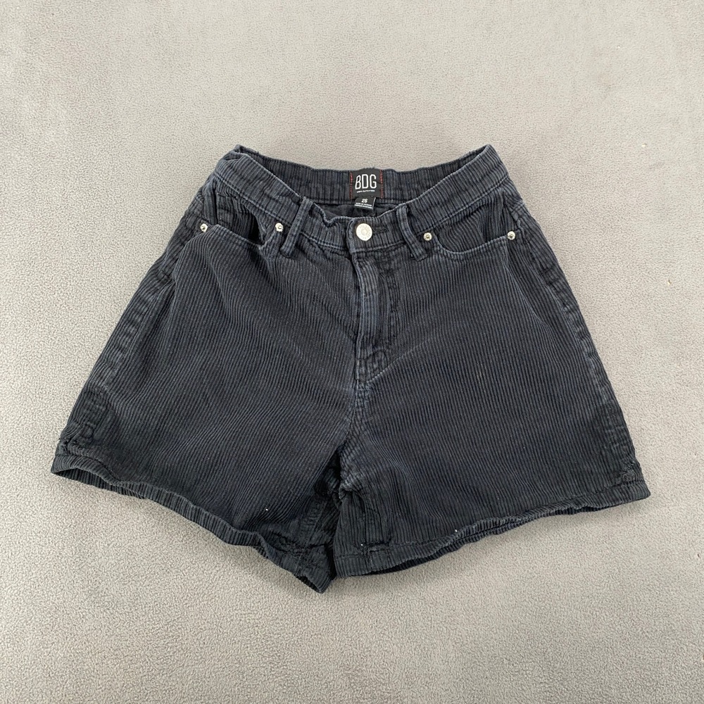 Urban Outfitters BDG Corduroy Shorts High Waisted Black Size 24 Vintage Style